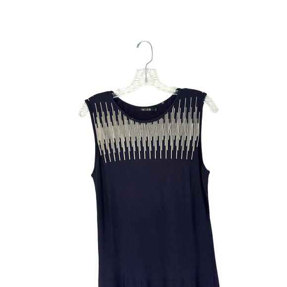 Nic + Zoe Blue White Office Business Stretch Sleeveless Shift‎ Dress Size Medium - Picture 4 of 10